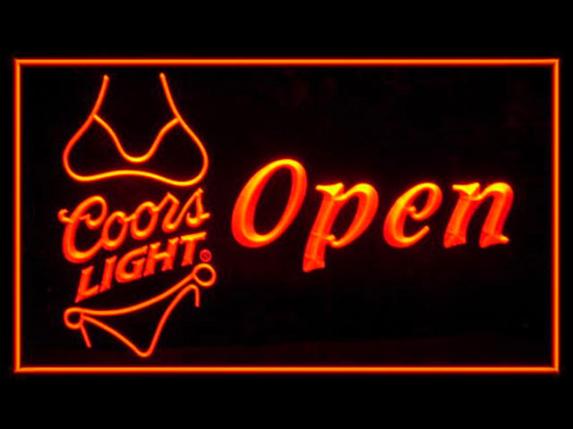 Coors Light Bikini OPEN Beer Neon Light Sign
